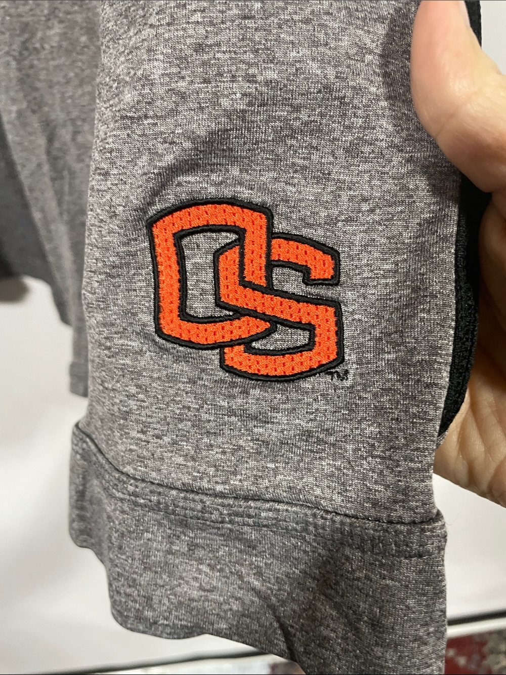 Nike team Gray Athletic Shorts with Orange OS Oregon state Logo - Picture 3 of 4